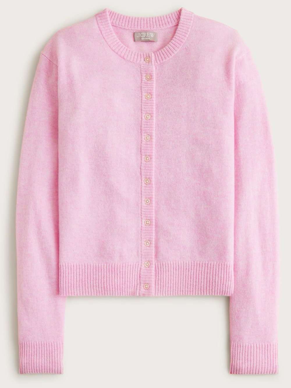 NWT J. CREW Women's Perfect Cashmere Cardigan Heather Bouquet Pink Size Large - Picture 13 of 13